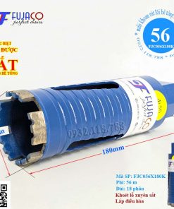 Mũi khoan rút lõi bê tông khô phi 56 x 180 mm lắp điều hòa xịn