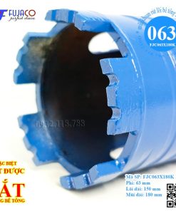 lưỡi mũi rút lõi 63x180 khoét được sắt trong bê tông