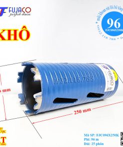 mũi khoan rút lõi khô phi 96 x 250 khoét lỗ xuyên bê tông cốt thép