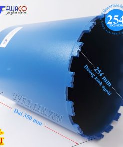 mũi khoan rút lõi Trung Quốc đường kính 254 khoét lỗ đi ống 250