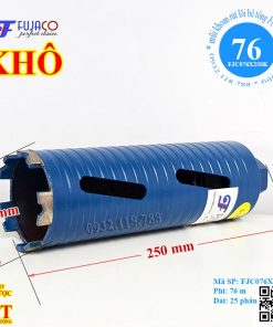 Mũi khoan rút lõi khô phi 76 x 250 FUJACO
