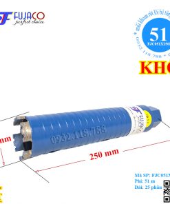 mũi khoan rút lõi khô phi 51 x 250 mm